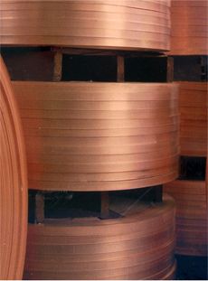 Copper coated steel strip